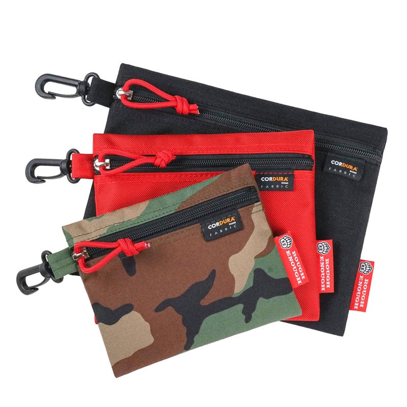 RE ROUGH ENOUGH Rough Enough Small Tool Pouch Bag with Zipper Multipurpose Storage Organizer 3 Pack for Tactical Camping Fishing Hunting Survival Gear and Supplies - Image 1